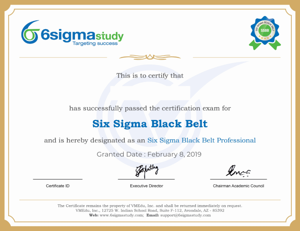 Six Sigma Black Belt Certification