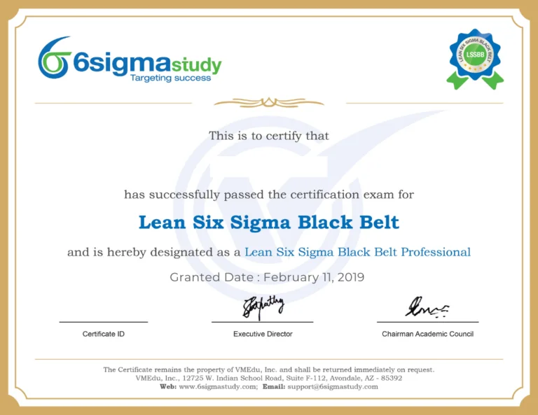 Lean Six Sigma Black Belt Certification